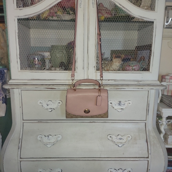 Coach Tilly Signature & Pink Satchel Crossbody - Picture 10 of 16